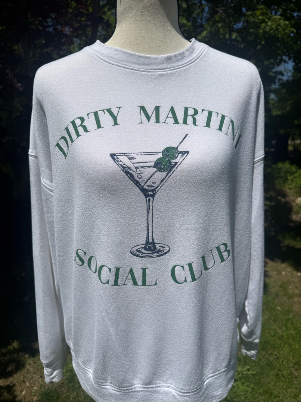 Green Envelope White Cozy Fleece Sweatshirt